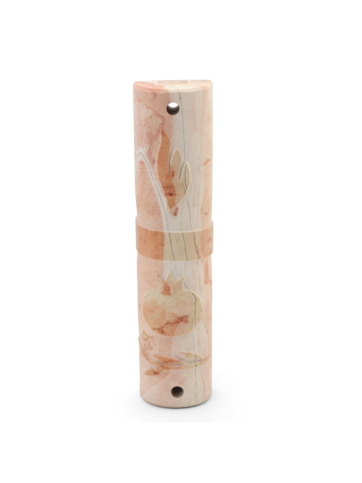 Jerusalem Stone Medium Mezuzah Case with Pomegranates - Design Option